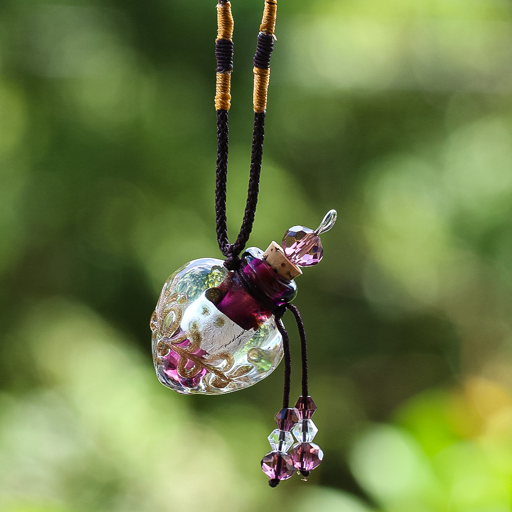 Fragrance Perfume Car - Hartvormige parfumflesjes hangende kettingen Murano glazen